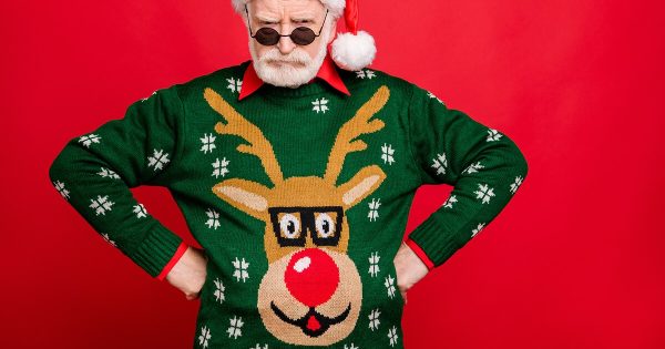 Pull De Noël Moche Homme - Motif Festif 3D - Mélange Coton Doux - Pour Fêtes Et Soirées Déguisées