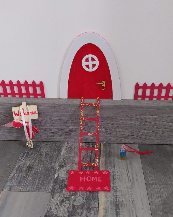 Kit Porte Lutin De Noël - 23 Pièces Miniatures (Père Noël, Élan, Couronne, Échelle...) - Décoration Maison, Maison De Poupée