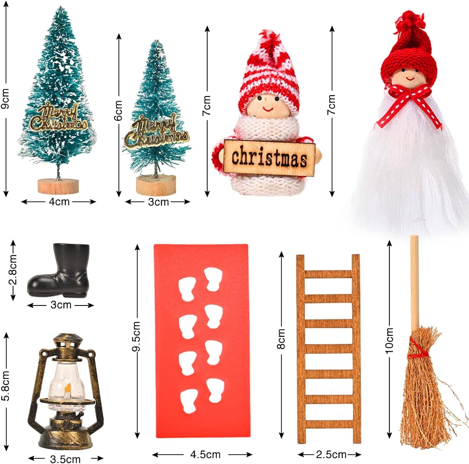 Kit Porte Lutin De Noël - Mini Séchoir à Linge Avec Vêtements, Déco Maison De Poupée