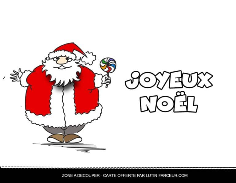 Carte de Joyeux Noel : p&egrave;re noel rigolo &agrave; imprimer