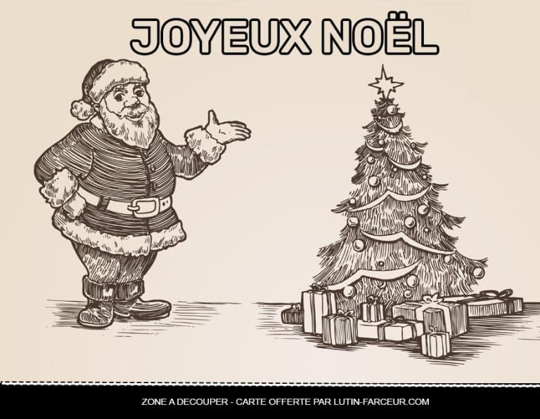 Carte image noel vintage &agrave; imprimer - Dessin de No&euml;l