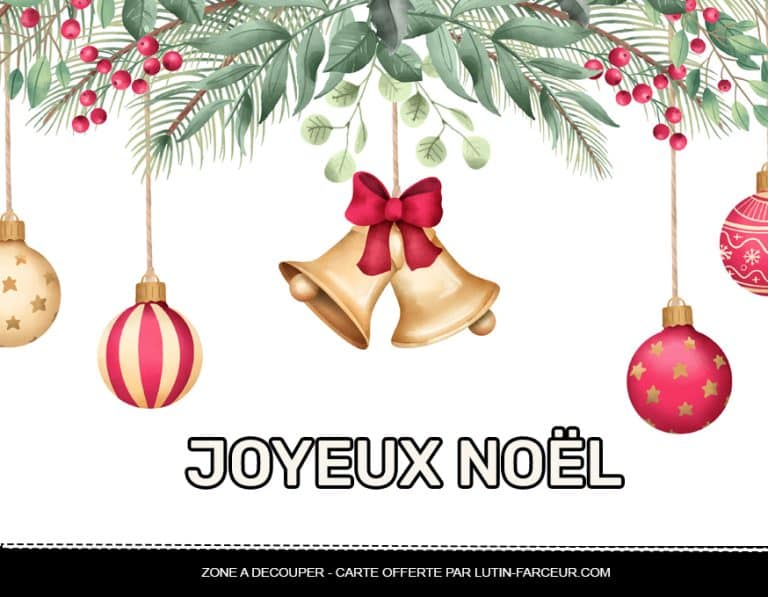Carte d&eacute;coration noel vintage &agrave; imprimer - Dessin de No&euml;l