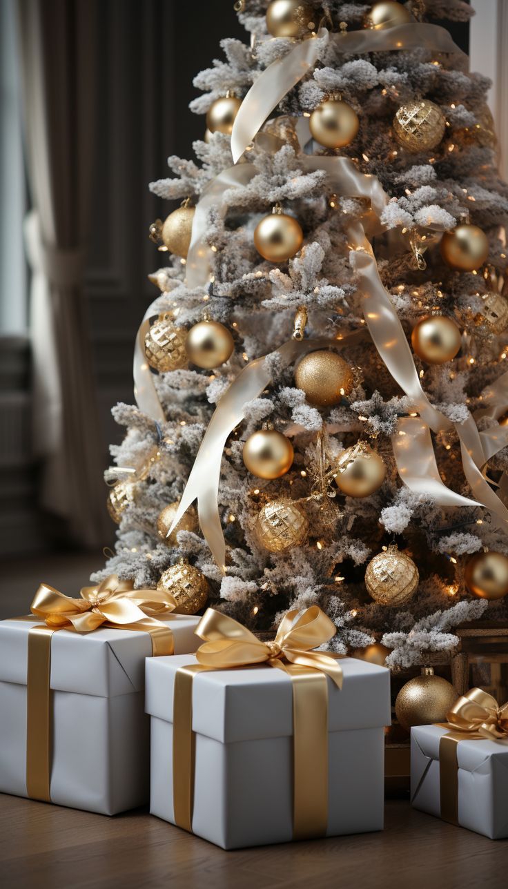 Sapin De Noel Dcor Blanc Et Or