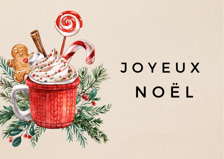Carte de No&euml;l gratuite avec cloches dor&eacute;es.