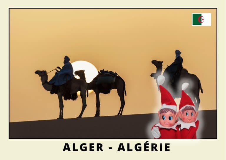 Imprimer la carte postale des 2 lutins farceurs rouges en alg&eacute;rie