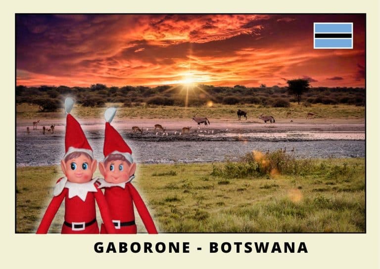 Imprimer la carte postale des 2 lutins farceurs rouges au botswana