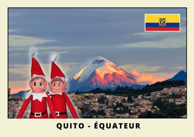 Imprimer la carte postale des 2 lutins farceurs rouges en equateur