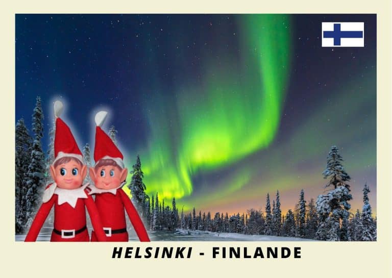 Imprimer la carte postale des 2 lutins farceurs rouges en Finlande