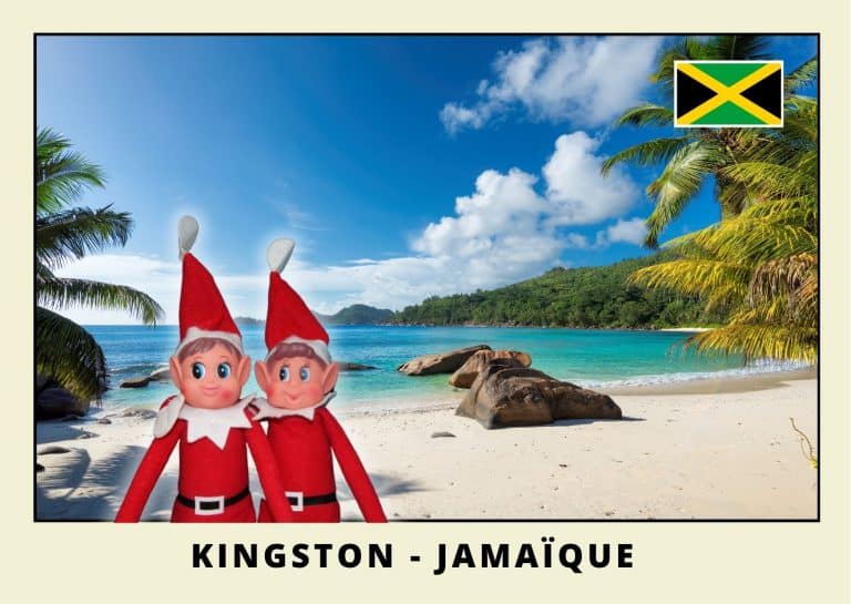 Imprimer la carte postale des 2 lutins farceurs rouges en Jamaique