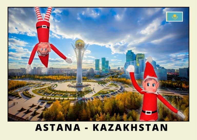 Imprimer la carte postale des 2 lutins farceurs rouges au KAZAKHSTAN