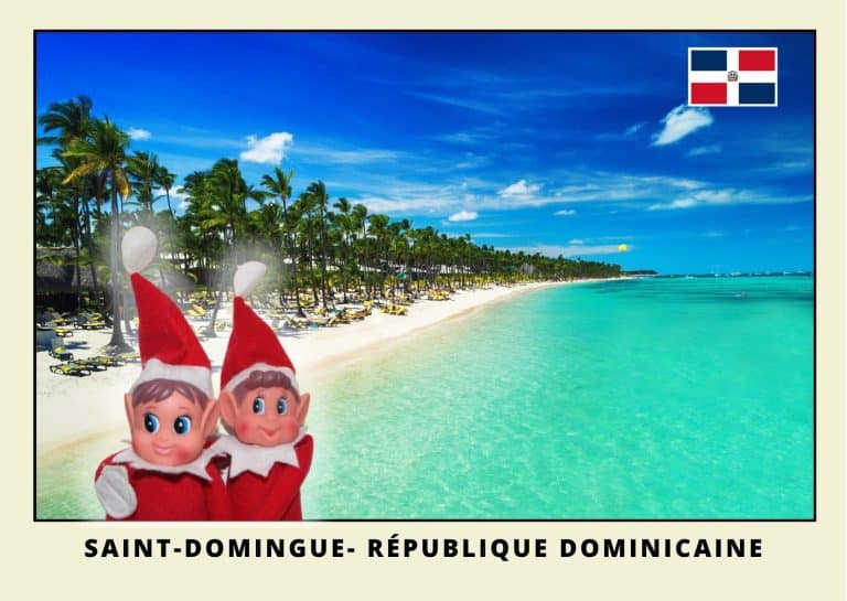 Imprimer la carte postale des 2 lutins farceurs rouges en r&eacute;publique dominicaine
