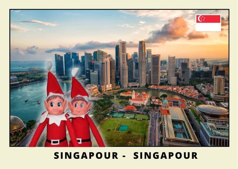 Imprimer la carte postale des 2 lutins farceurs rouges a singapour