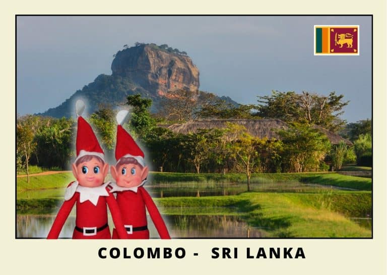 Imprimer la carte postale des 2 lutins farceurs rouges au sri lanka