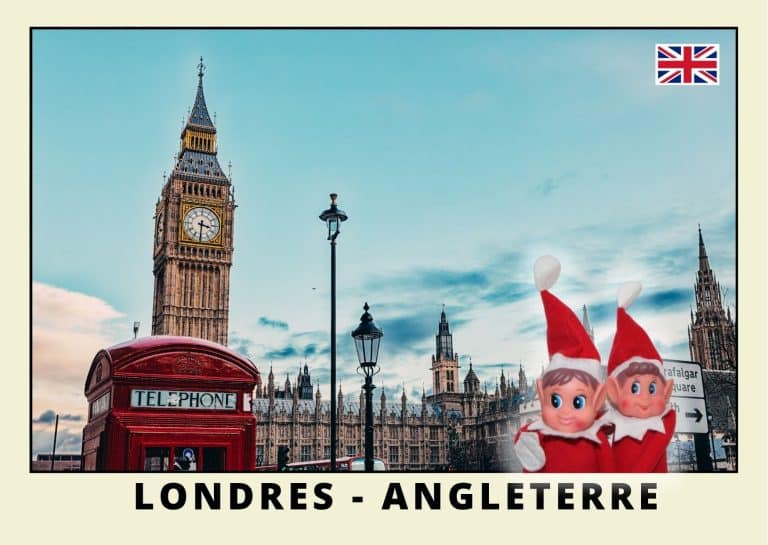 Imprimer la carte postale des 2 lutins farceurs rouges en angleterre