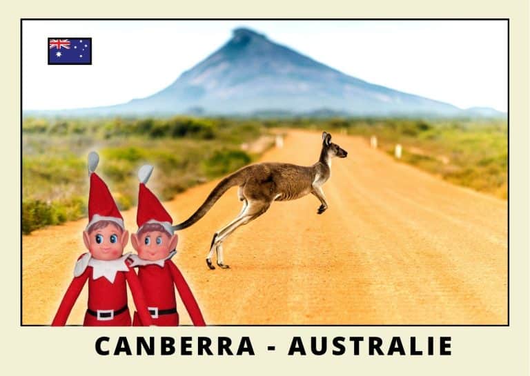 Imprimer la carte postale des 2 lutins farceurs rouges en australie