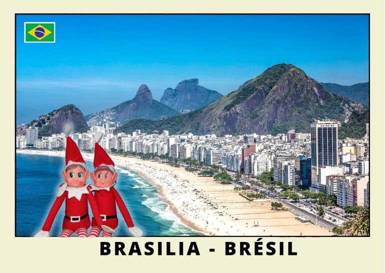 Imprimer la carte postale des 2 lutins farceurs rouges au br&eacute;sil
