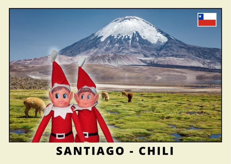 Imprimer la carte postale des 2 lutins farceurs rouges au chili