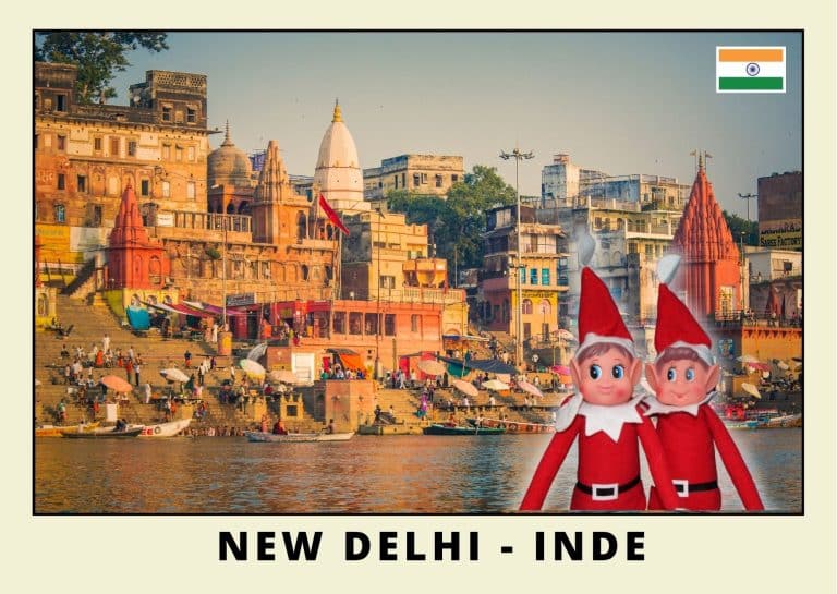 Imprimer la carte postale des 2 lutins farceurs rouges en Inde