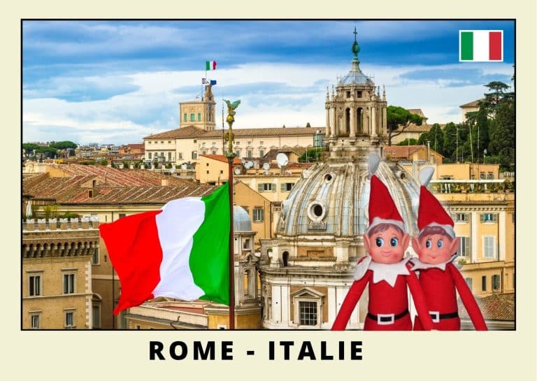 Imprimer la carte postale des 2 lutins farceurs rouges en ITALIE