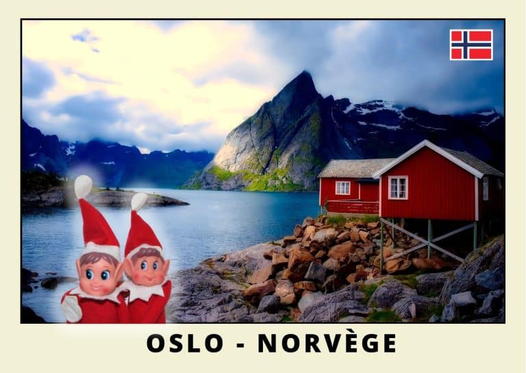 Imprimer la carte postale des 2 lutins farceurs rouges en norv&egrave;ge
