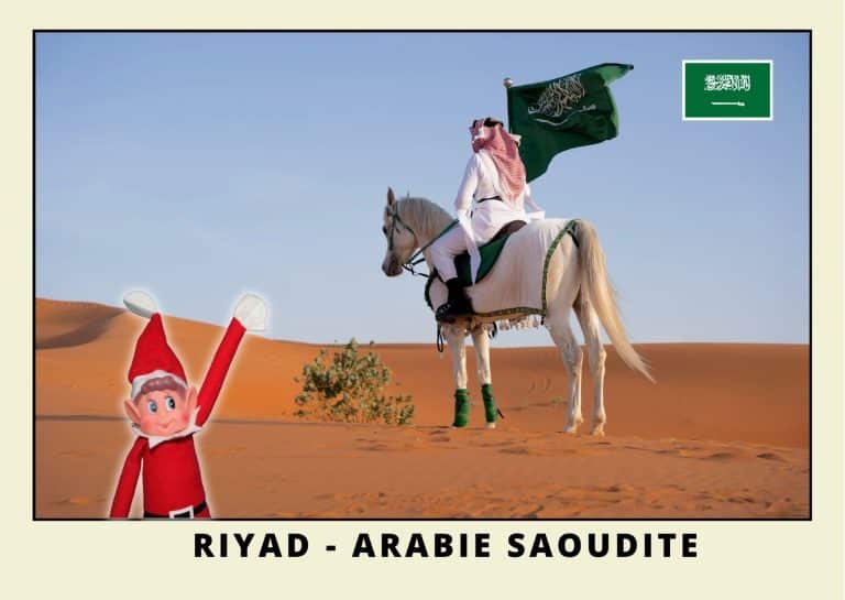 Carte postale du lutin rouge en Arabie SAOUDITE