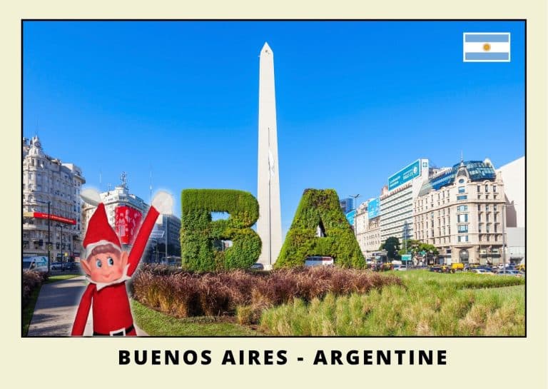 Carte postale du lutin rouge en Argentine
