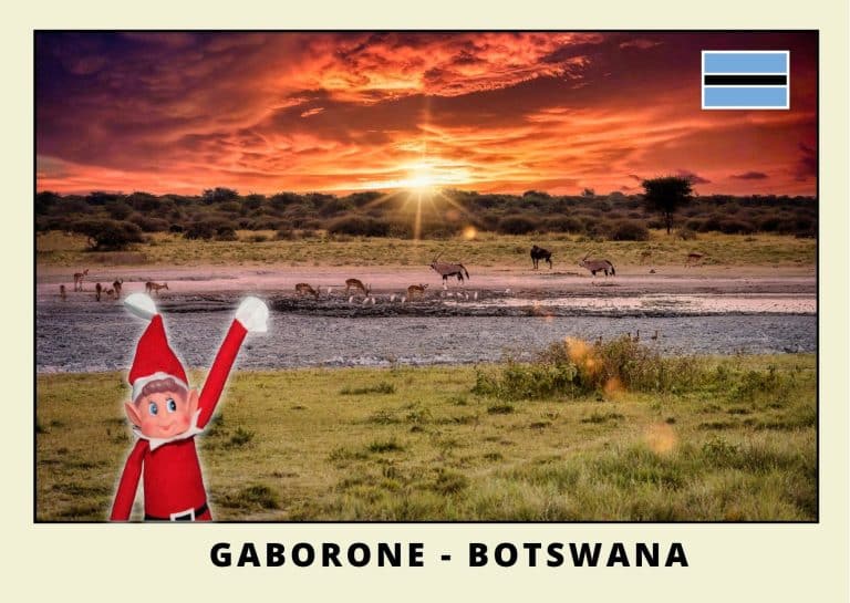 Carte postale du lutin rouge au Botswana