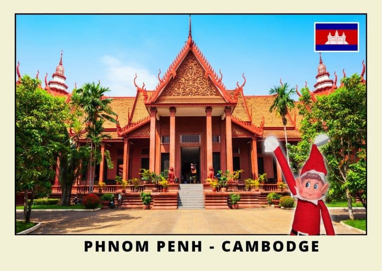 Carte postale du lutin rouge au Cambodge
