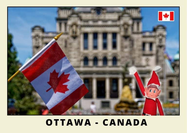 Carte postale du lutin rouge au Canada