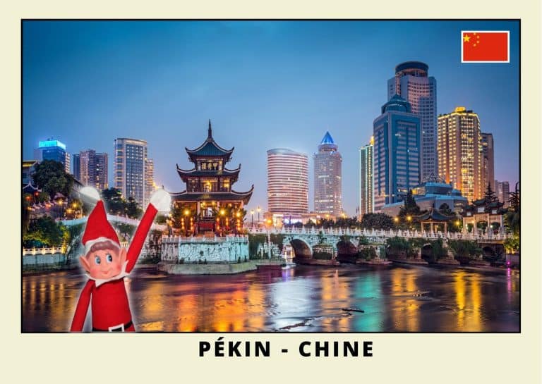 Carte postale du lutin rouge en Chine
