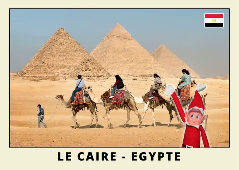 Carte postale du lutin rouge en Egypte