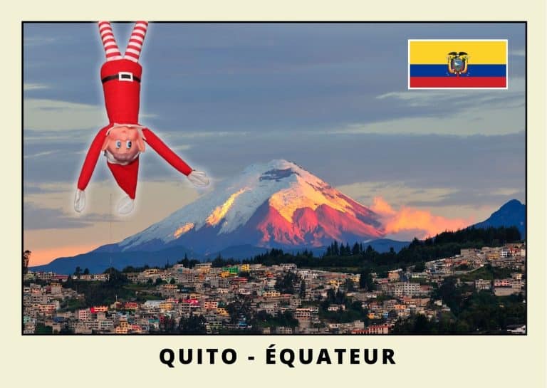 Carte postale du lutin farceur rouge en Equateur
