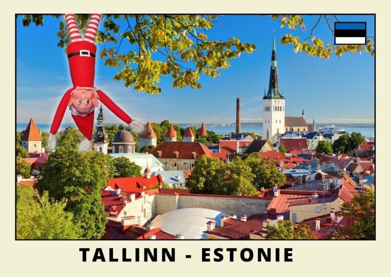 Carte postale du lutin farceur rouge en Estonie