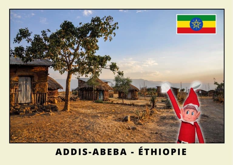 Carte postale du lutin farceur rouge en Ethiopie