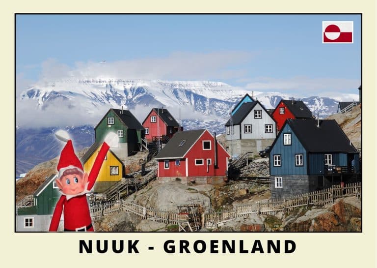 Carte postale du lutin farceur rouge au Groenland