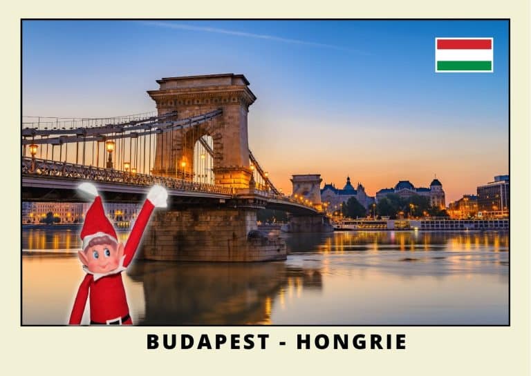 Carte postale du lutin farceur rouge en Hongrie