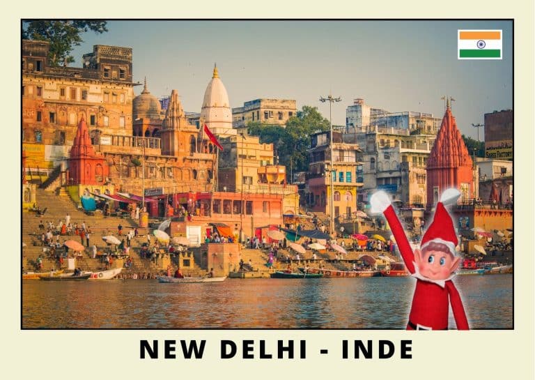 Carte postale du lutin farceur rouge en Inde 2