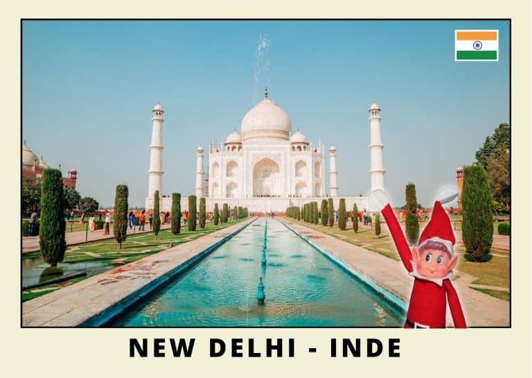Carte postale du lutin farceur rouge en Inde