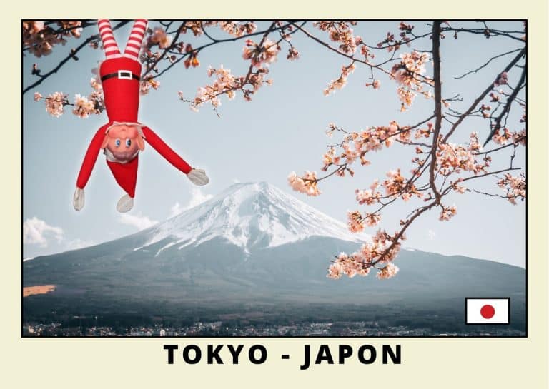 Carte postale du lutin farceur rouge au Japon