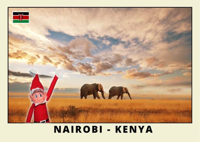 Carte postale du lutin farceur rouge au Kenya