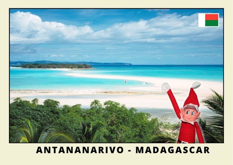 Carte postale du lutin farceur rouge a Madagascar