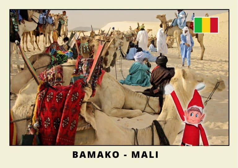 Carte postale du lutin farceur rouge au Mali