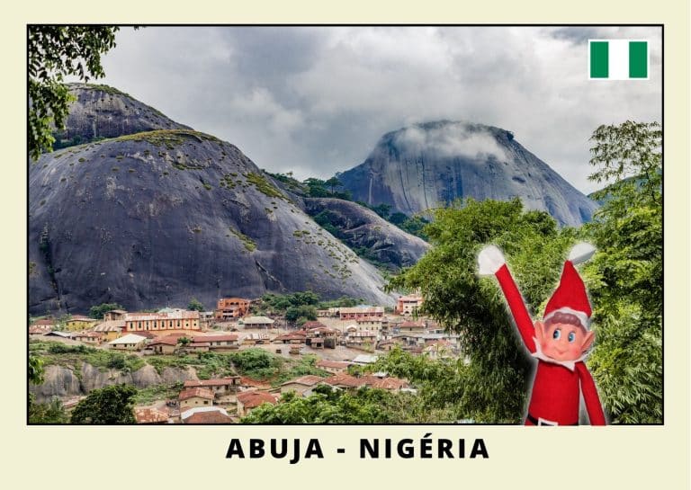 Carte postale du lutin farceur rouge au nigeria