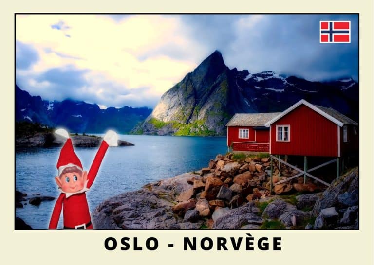 Carte postale du lutin farceur rouge en Norvege