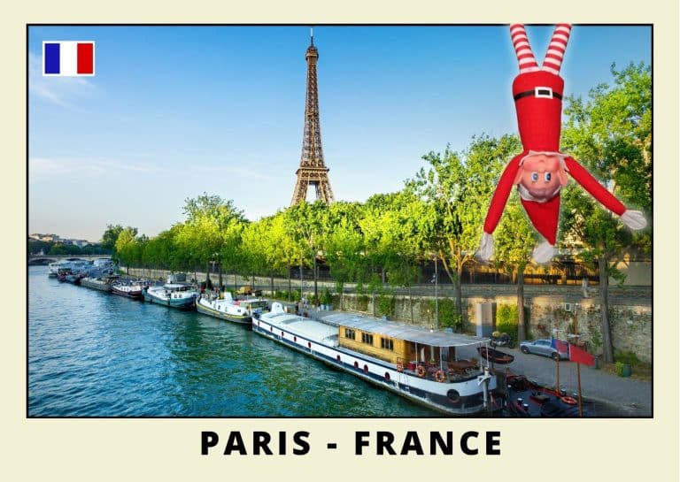 Carte postale du lutin farceur rouge a paris 5