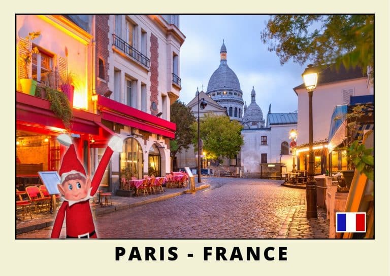 Carte postale du lutin farceur rouge a paris 9