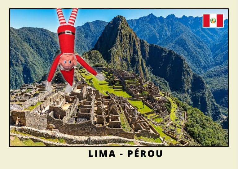 Carte postale du lutin farceur rouge au P&eacute;rou