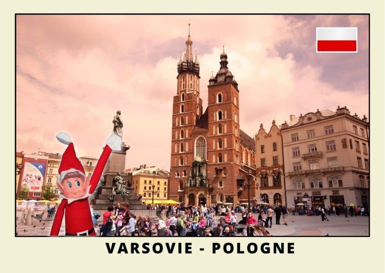 Carte postale du lutin farceur rouge en Pologne