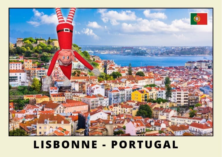 Carte postale du lutin farceur rouge au Portugal