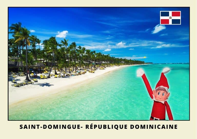 Carte postale du lutin farceur rouge en R&eacute;publique Dom